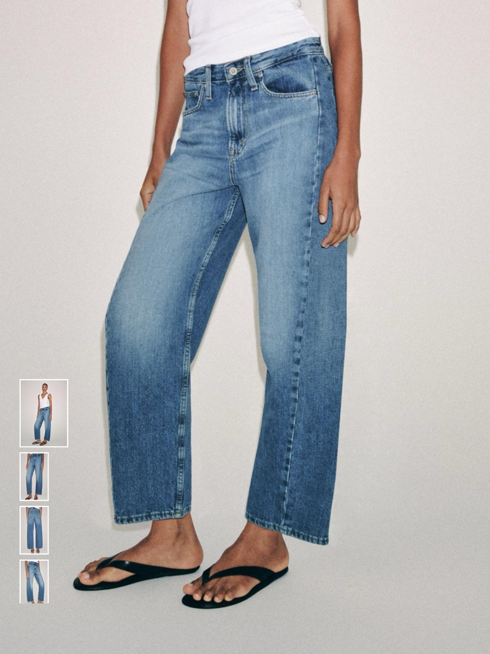 ZARA WOMAN COLLECTION
Mid-rise jeans with belt loops at the waist. Five pockets.